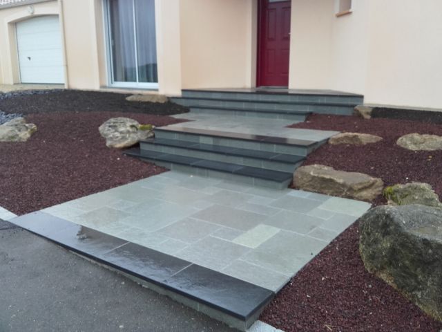 Escalier Kotha gris et Quartzite